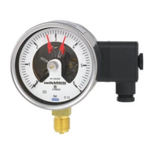 Bourdon tube pressure gauge with switch contacts Models PGS21.100, PGS21.160