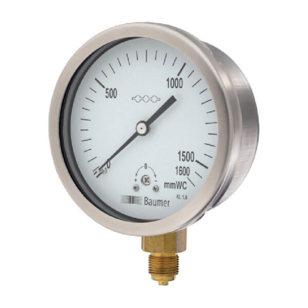 SS Case Brass Pressure Gauge Capsule Type Model AX